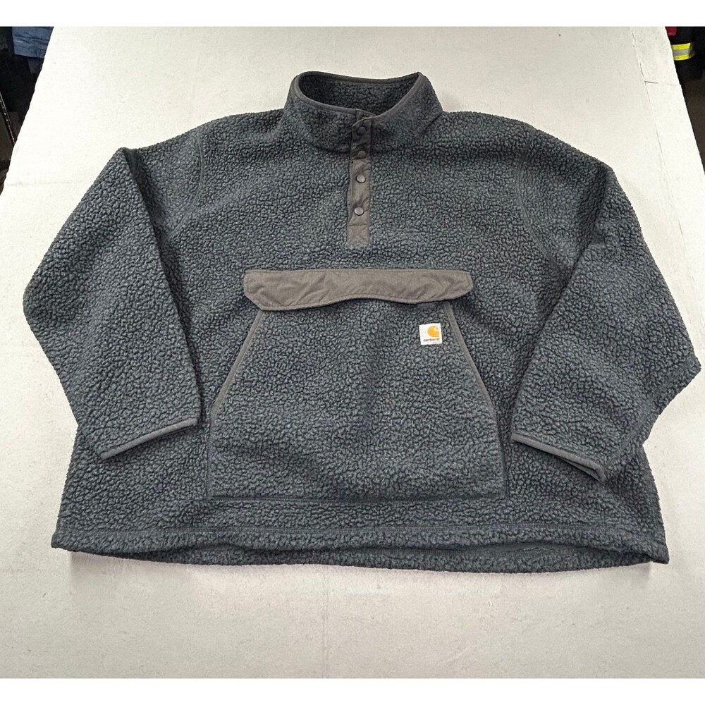 Carhartt Mens 104991 Pile Sherpa Fleece Men's 3XL Blue T-Snap Pullover